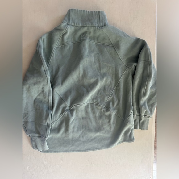 Lululemon Athletica Scuba Oversized Funnel Neck 1/2 Zip Crater Blue Gold XS /S - Picture 7 of 10